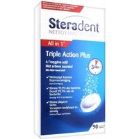 Steradent Triple Action Plus Pulitore Protesi Pulizia Dentiera, 90 Compresse
