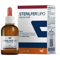 Sterilfarma Sterilfer Lipo gocce - Integratore per la carenza di ferro e acido folico, 30 ml
