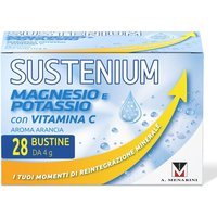 Sustenium Magnesio e Potassio Integratore Alimentare con Aggiunta di Vitamina C, 28 Bustine