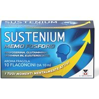 Sustenium Memo Fosforo Integratore con Fosfoserina Glutammina Vitamina B6 ed Eleuterococco, 10 Flaconcini
