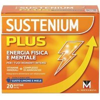 Sustenium Plus Gusto Limone e Miele Integratore energizzante con Vitamine Minerali e Aminoacidi, 20 bustine