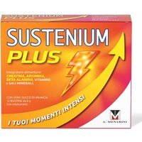 Sustenium Plus Integratore Energizzante con Creatina Succo d'Arancia, 12 Bustine