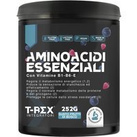 T-Rex EAA Aminoacidi Essenziali Integratore Essential Amino con Vitamine in Polvere Gusto Frutti di Bosco, 252g