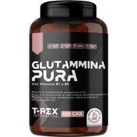 T-Rex Glutammina 100% Pura Integratore Recupero Muscolare L-Glutammina, 120 Compresse