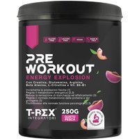 T-Rex Integratore Pre Workout con Creatina Taurina Citrullina e Vitamine in Polvere Gusto Pesca, 250g