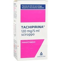 Tachipirina 120mg/5ml Paracetamolo Antipiretico e Analgesico Sciroppo Flacone con Siringa Dosatrice e Bicchierino Dosatore, 120ml