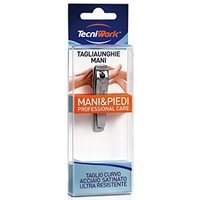 Tecniwork tagliaunghie mani - Tagliaunghie a taglio curvo in acciaio per le unghie, 1 pezzo