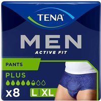 Tena Men Active Fit Plus Misura L - Pantaloni Tena active fit per l'incontinenza, 8 pezzi