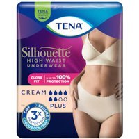 Tena Silhouette - Plus Crème Vita alta Mutandine Assorbenti Femminili Taglia M, 9 mutandine