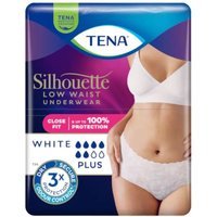 Tena Silhouette - Plus White Vita Bassa Mutandine Assorbenti Femminili Taglia M, 12 mutandine