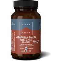 Terranova Benessere Ossa - Vitamina D3 + K2 Complex Integratore, 50 Capsule