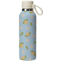 Thun Borraccia blu - Bottiglia termica in acciaio con motivo floreale, 750 ml