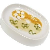 THUN Piattino Porta Sapone Margherita Fiorita Accessorio in Ceramica per Bagno