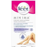Veet Minima - Strisce Depilatorie Corpo e Gambe Ipoallergeniche, 16 Strisce