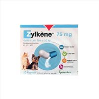 Vetoquinol Zylkene - Mangime complementare rilassante per cani e gatti, 20 capsule Zylkene 75 mg