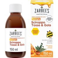 Zarbee's Sciroppo Tosse & Gola Adulti e Bambini dai 2 Anni con Miele Sedativo Tosse Secca e Grassa Calma il mal di gola e Protegge Gola Irritata, 150ml