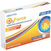 Zentiva D3 Force 1000 UI Integratore di Vitamina D3, 60 Compresse