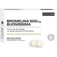 Zuccari Bromelina 500mg Buonissima Integratore Digestivo e Drenante, 30 compresse