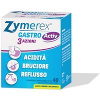 Zymerex Gastro Activ Dispositivo Medico per Reflusso Gastroesofageo, 40 compresse masticabili