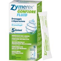 Zymerex Gonfiore - Fluid Integratore Alimentare Depurativo, 15 Bustine