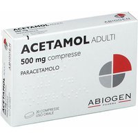Acetamol Adulti 500mg Paracetamolo Compresse Febbre e Dolore, 20 Compresse