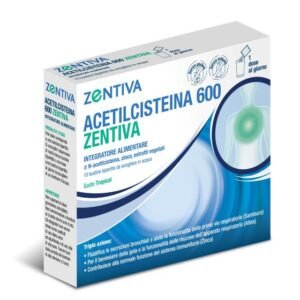 Acetilcisteina 600 zentiva 10 bustine bipartite gusto tropical