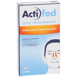 Actifed 2,5 mg + 60 mg Pseudoefedrina Cloridrato Decongestionante 12 Compresse