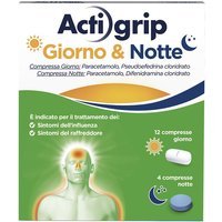 Actigrip Giorno e Notte per Raffreddore Febbre e Influenza, 12+4 Compresse