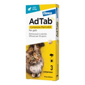 Adtab Per Gatti Da 2 A 8 Kg 3 Compresse Masticabili 48 Mg