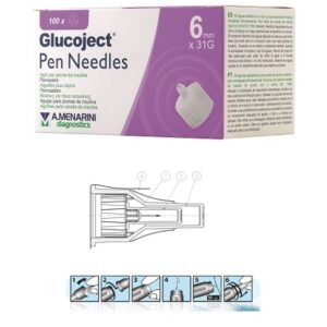 Ago per penna da insulina glucoject lunghezza 6 mm gauge 31 100 pezzi