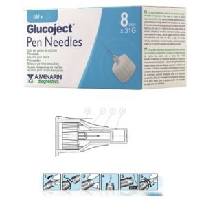 Ago per penna da insulina glucoject lunghezza 8 mm gauge 31 100 pezzi
