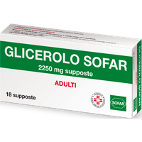 Alfasigma Glicerolo Adulti 2250mg Trattamento Stitichezza Occasionale, 18 Supposte
