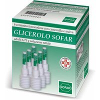 Alfasigma Glicerolo Adulti 6,75g Soluzione Rettale con Camomilla e Malva Trattamento Stitichezza Occasionale, 6 Contenitori Monodose