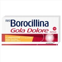 Alfasigma Neoborocillina Gola Dolore Flurbiprofene Pastiglie Senza Zucchero Gusto Limone e Miele Azione Rapida, 16 Pastiglie