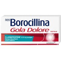 Alfasigma Neoborocillina Gola Dolore Pastiglie Flurbiprofene Senza Zucchero Gusto Menta Azione Rapida, 16 Pastiglie
