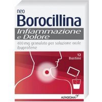 Alfasigma Neoborocillina Infiammazione e Dolore 400mg Granulato per Sospensione Orale Ibuprofene, 12 Bustine