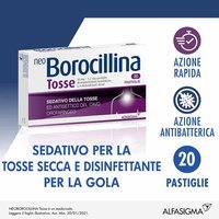 Alfasigma Neoborocillina Tosse Sedativo della Tosse e Antisettico della Gola, 20 Pastiglie