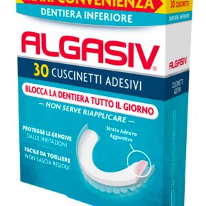 Algasiv Cuscinetti Adesivi Inferiore Per Dentiera 30 Pezzi