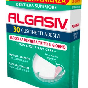 Algasiv Cuscinetti Adesivi Superiori Per Dentiera 30 Pezzi
