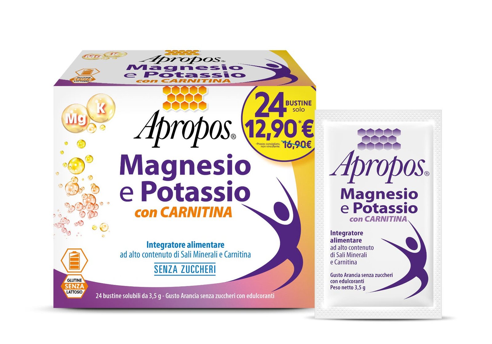 Apropos Magnesio E Potassio Con Carnitina Integratore Di Sali Minerali 24 bustine