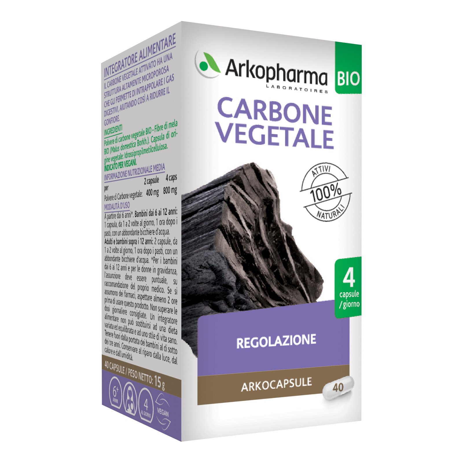 Arkocapsule Carbone Vegetale Bio 40 Capsule