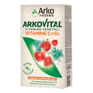 Arkopharma Arkovital Vitamine C+D3 Effervescenti Gusto Frutti Rossi 20 Compresse