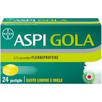 Aspi Gola Caramelle Antinfiammatorio per Gola Infiammata e Mal di Gola Gusto Limone Miele, 24 Pastiglie