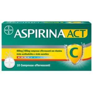 AspirinaACT C Febbre e Sintomi Influenzali con Vitamina C 10 Compresse