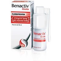 Benactiv Gola Spray 0,25% Flurbiprofene Trattamento di Stati Infiammatori del Cavo Orofaringeo, 15ml