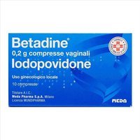 Betadine 0,2g Iodopovidone Disinfezione Mucosa Vaginale Uso Ginecologico Locale, 10 Compresse Vaginali
