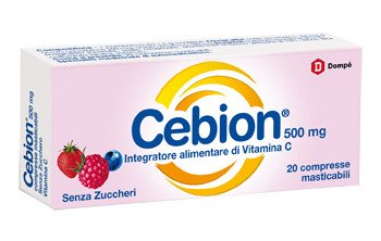 Cebion vitamina c gusto frutti di bosco senza zucchero 20 compresse masticabili