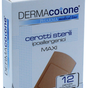 Cerotto ipoallergenico dermacotone maxi 7,2x3,8cm 12 pezzi