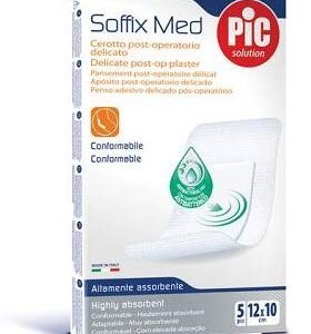 Cerotto pic soffix med in tnt con tampone centrale assorbente sterile monouso 10x12 cm antibatterico 5 pezzi