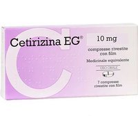 Cetirizina Eg 10mg Trattamento Sintomi Nasali e Oculari della Rinite Allergica, 7 Compresse Rivestite